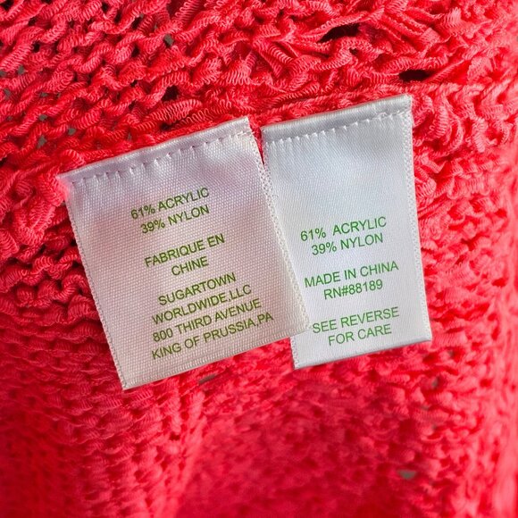 Lilly Pulitzer Hot Pink Neon Knit Fringe Top Sz S - Picture 7 of 9